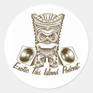 Exotic Tiki Island Podcast Stickers Runt Klistermärke