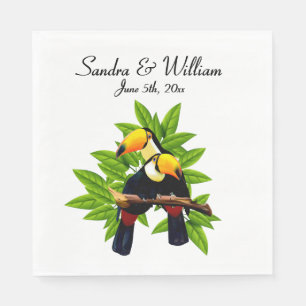 Exotic Toucan Duo Namn och Date Pappersservett