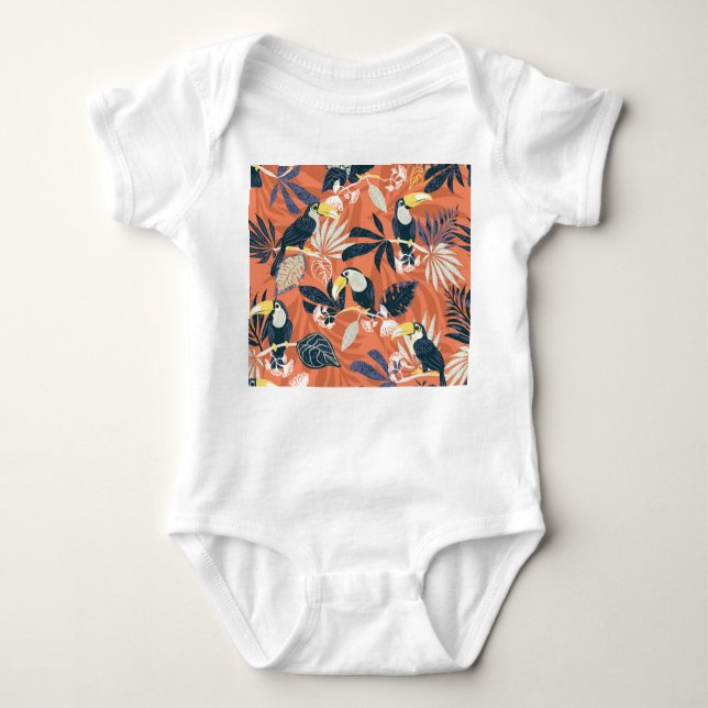 Exotic Toucan Jungle Scene T Shirt (Framsida)
