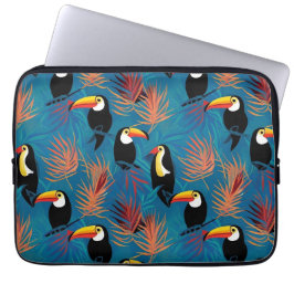 Exotic Toucan Pillow Vibrant Tropical Bird Mönster Laptop Fodral