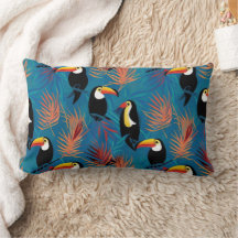 Exotic Toucan Pillow Vibrant Tropical Bird Mönster