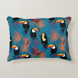 Exotic Toucan Pillow Vibrant Tropical Bird Mönster Prydnadskudde