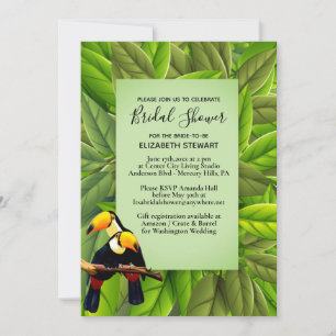 Exotic Toucan w/ Gift Registry Möhippa Inbjudningar