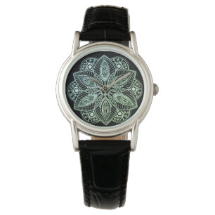 Exotic Tribal Grönt Gradient Mandala Armbandsur