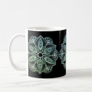 Exotic Tribal Grönt Gradient Mandala Kaffemugg