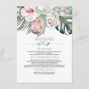 Exotic Tropical Beach Wedding Information Guest Tilläggskort