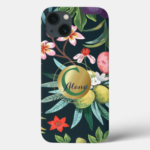 Exotic Tropical Blommigt Paradise Monogram