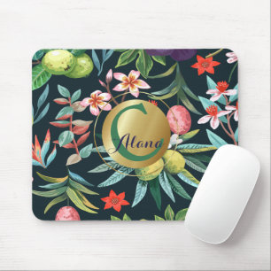 Exotic Tropical Blommigt Paradise Monogram Musmatta