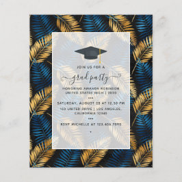 Exotic Tropical Blue and Guld Studentfest Flygblad