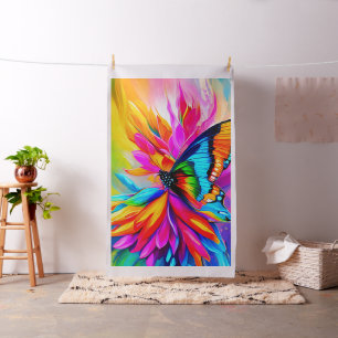 Exotic Tropical Butterfly Cheater Quilt Sew Panel Tyg