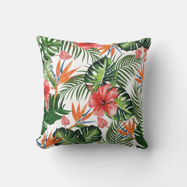 Exotic Tropical Greenery Mönster Dekorativ kudde (Framsida)