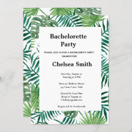 Exotic Tropical Handflatan Löv Bachelorette Party Inbjudningar