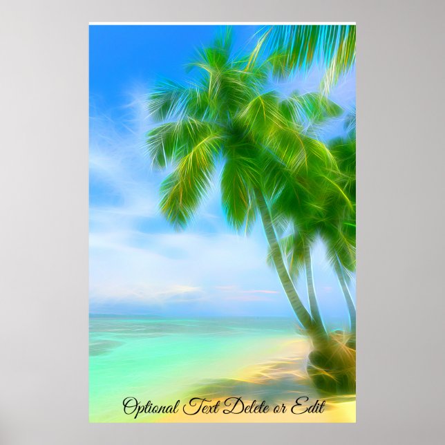 *~* Exotic Tropical HANDFLATAN Träd Beach AP13 Poster (Framsidan)