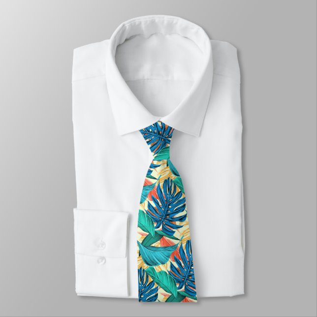 Exotic Tropical Löv Neck Tie - Sommaren Slips (Bunden)