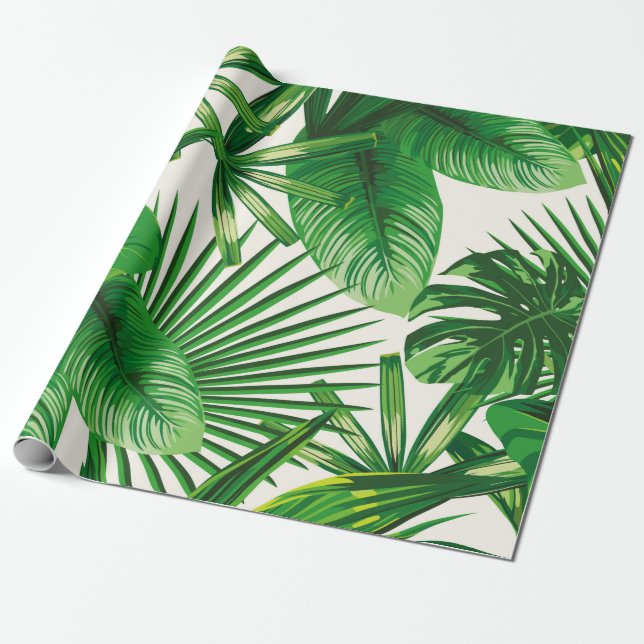 Exotic tropical natural green leaves composition o presentpapper (Utrullad)