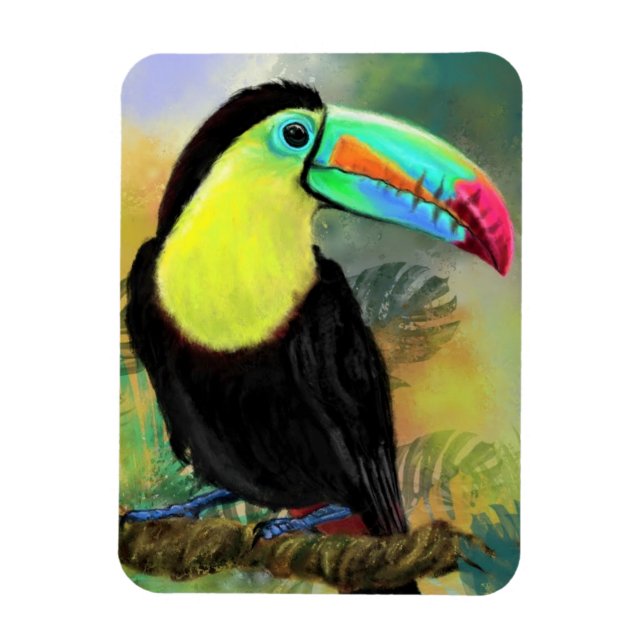Exotic Tropical Toco Toucan Bird Magnet Gift (Vertikal)