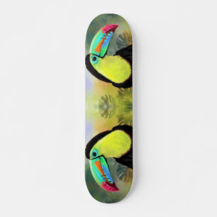 Exotic Tropical Toco Toucan Bird - Målning Art Mini Skateboard Bräda 18,5 Cm
