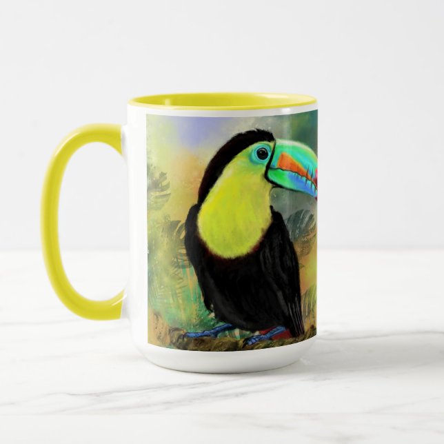 Exotic Tropical Toco Toucan Bird - Målning Art Mugg (Vänster)