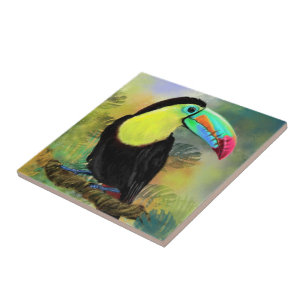 Exotic Tropical Toco Toucan Bird - Målning Miging Kakelplatta