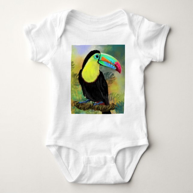 Exotic Tropical Toco Toucan Bird - Målning Miging T Shirt (Framsida)