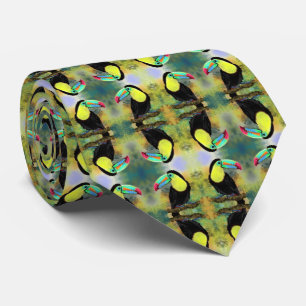 Exotic Tropical Toco Toucan Bird Neck Tie Slips