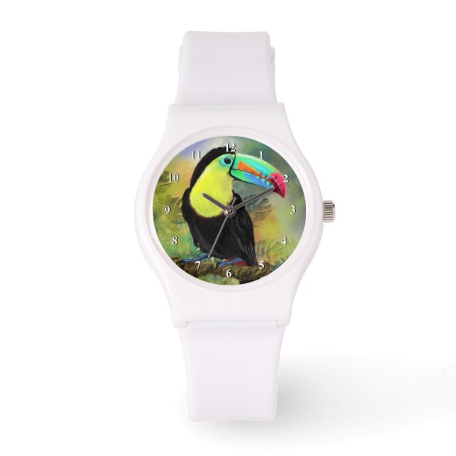 Exotic Tropical Toco Toucan Bird - Painting Miged Armbandsur (Framsida)
