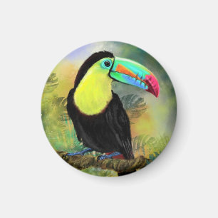 Exotic Tropical Toco Toucan Bird - Painting Miged Magnet