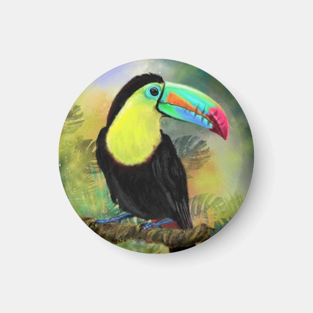 Exotic Tropical Toco Toucan Bird - Painting Miged Magnet (Framsidan)