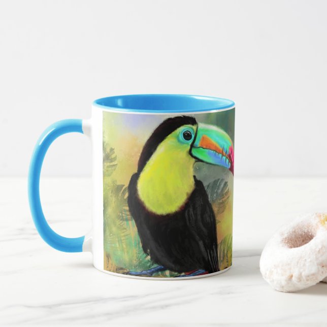 Exotic Tropical Toco Toucan Bird - Painting Miged Mugg (Med munk)