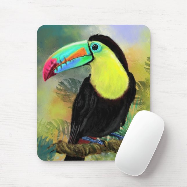Exotic Tropical Toco Toucan Bird - Painting Miged Musmatta (Med mus)