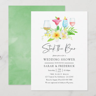 Exotic Tropical Watercolor Blommigt Lagrar Pub Inbjudningar