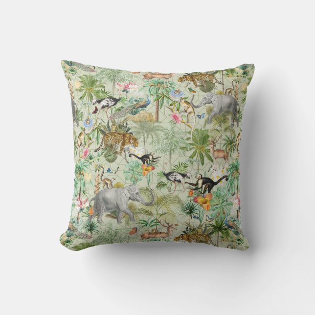 Exotic Vilda djur Jungle Fantasy Dekorativ kudde (Framsida)