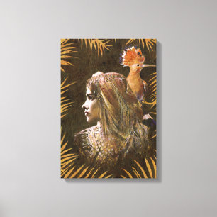 Exotic Vintage Girl Porträtt Canvas