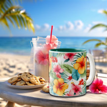 Exotic Watercolor Hawaiian Blommigt