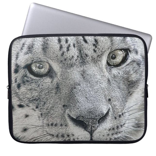 Exotic White Snö Leopard Laptop Sleeve (Framsidan)