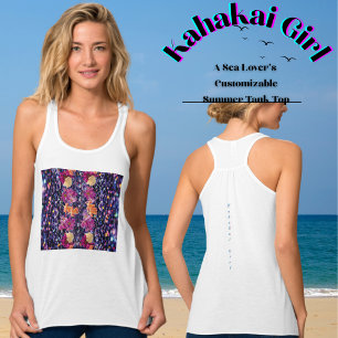 Exotic Wildblomma and Stones ’Kahakai Beach Girl’ Linne Med Racerback