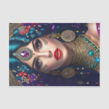 Exotic Woman Decoupage-vävnadsdokument