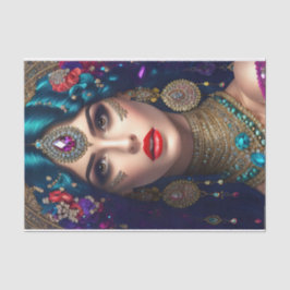 Exotic Woman Decoupage-vävnadsdokument