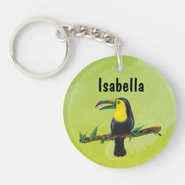 Exotischer Tucan mit Aquarell Hintergrund grün (Framsidan)