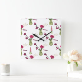 Exotisches Blumenarrangement im Glas Fyrkantig Klocka