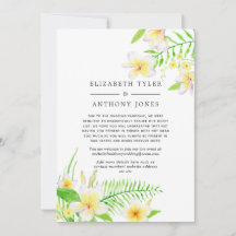 Exotisk akvarell Frangipani reducerad gästlista