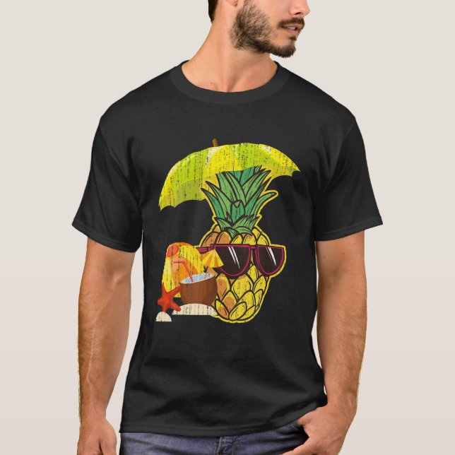 Exotisk ananas Lung Sunglasses Coconut Tropical T Shirt (Framsida)
