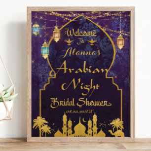 Exotisk Arabiska Nätter Lampa Bröllopsdusch Välkom Poster