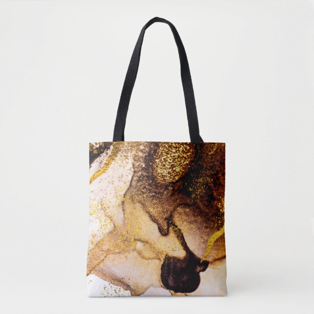 Exotisk ART. Golden swirl, konstnärlig design. Pai Tygkasse (Framsida)