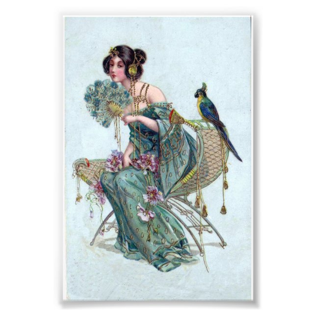 Exotisk Art Nouveau Skönhet Fototryck (Framsidan)