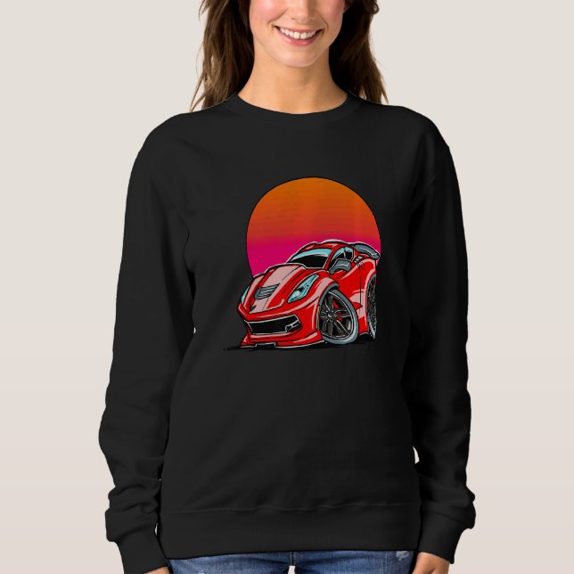 Exotisk bil-Turbo-sport Sunset-bil T Shirt (Framsida)