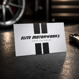 Exotisk bilservice Racingränder Grå Visitkort