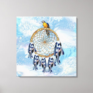 Exotisk blå Dream Catcher Decor Canvastryck