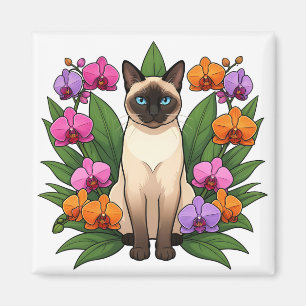 exotisk blomma siamesisk kattmagnet magnet