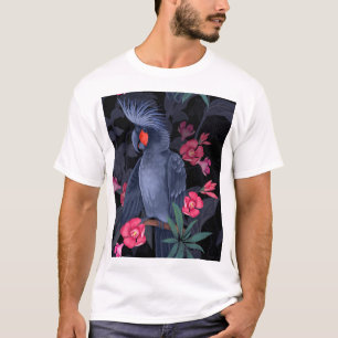 Exotisk Blommigt Black Parrot: Tropiska naturen T Shirt